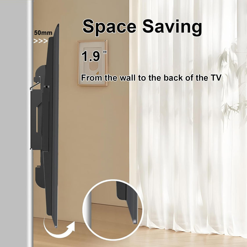 JXMTSPW Tilt TV Wall Bracket for 14-42 inch LCD LED OLED Flat Curved TVs up to 25kg,Low Profile Tilt TV Bracket Max VESA: 200x200mm 16 19 22 24 32 36 40" Ultra Slim Television Mount