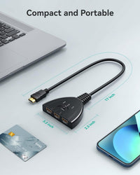HDMI Switch, GANA Gold Plated 3-Port HD MI Switcher/HDMI Splitter/Supports Full HD1080p/3D with High Speed Cable
