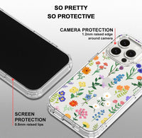 MOSNOVO Case for iPhone 15 Pro Max, [Buffertech 6.6ft Military-Grade Drop Protection] [Anti Peel Off Tech] Clear TPU Bumper Phone Case Cover Design - Botanical Floral