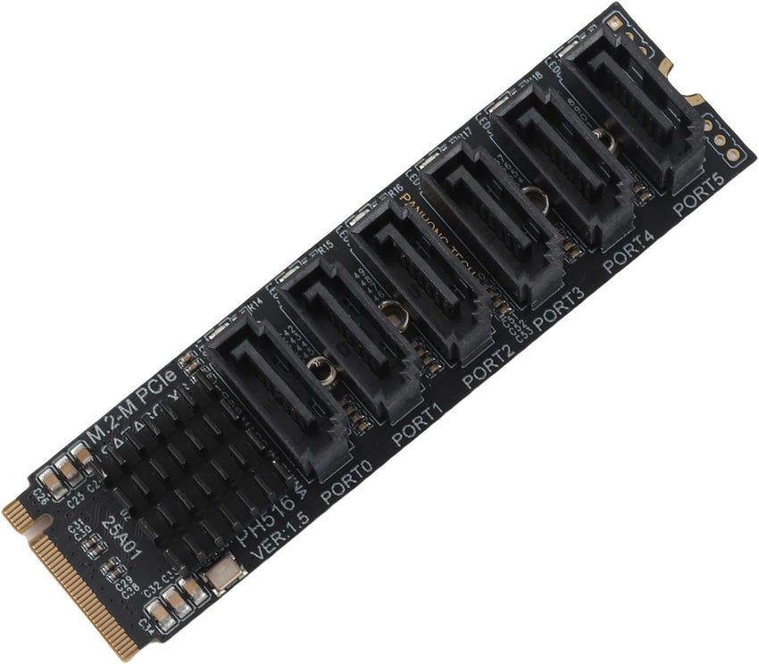 SUNGOOYUE M.2 to SATA3.0 Adapter Card, 6Gbps High Speed ASM1166 M.2 PCIE to SATA Expansion Card with Smart Indicator for OS X, for Windows, for Linux