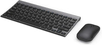 Small Wireless Keyboard and Mouse, seenda Ultra Compact Rechargeable USB Keyboard and Mouse Combo with Portable Size Low Profile Keys for Windows XP/7/8/10/11 Laptop Computer, Gray