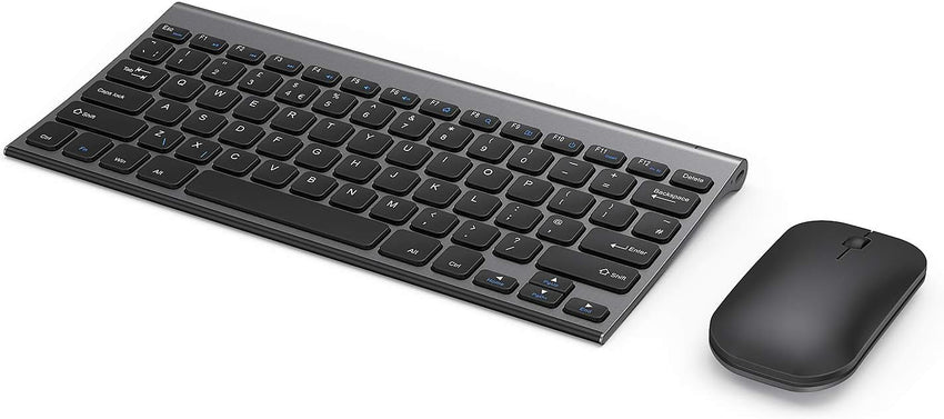 Small Wireless Keyboard and Mouse, seenda Ultra Compact Rechargeable USB Keyboard and Mouse Combo with Portable Size Low Profile Keys for Windows XP/7/8/10/11 Laptop Computer, Gray