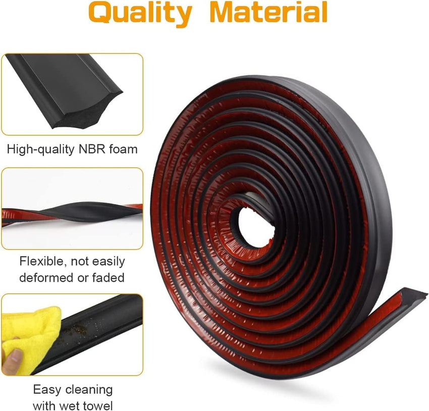 5m Moulding Trim Self Adhesive Flexible Skirting Board Wall Corner Edging Strip Caulk Laminate Beading Edging Strip for Cabinet Countertop Ceiling Floor Corner Decoration (38*26mm, Creamy White)