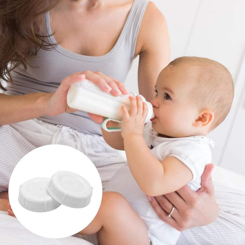 10 Pcs Baby Bottle Caps Replacement Compatible with Lansinoh MAM Pigeon Bottles â White