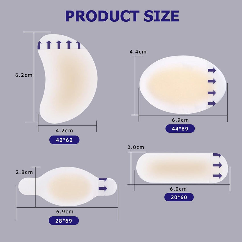 Hydrocolloid Blister Plaster Gel Dressing Invisible Heel Toe Pad 24Pcs