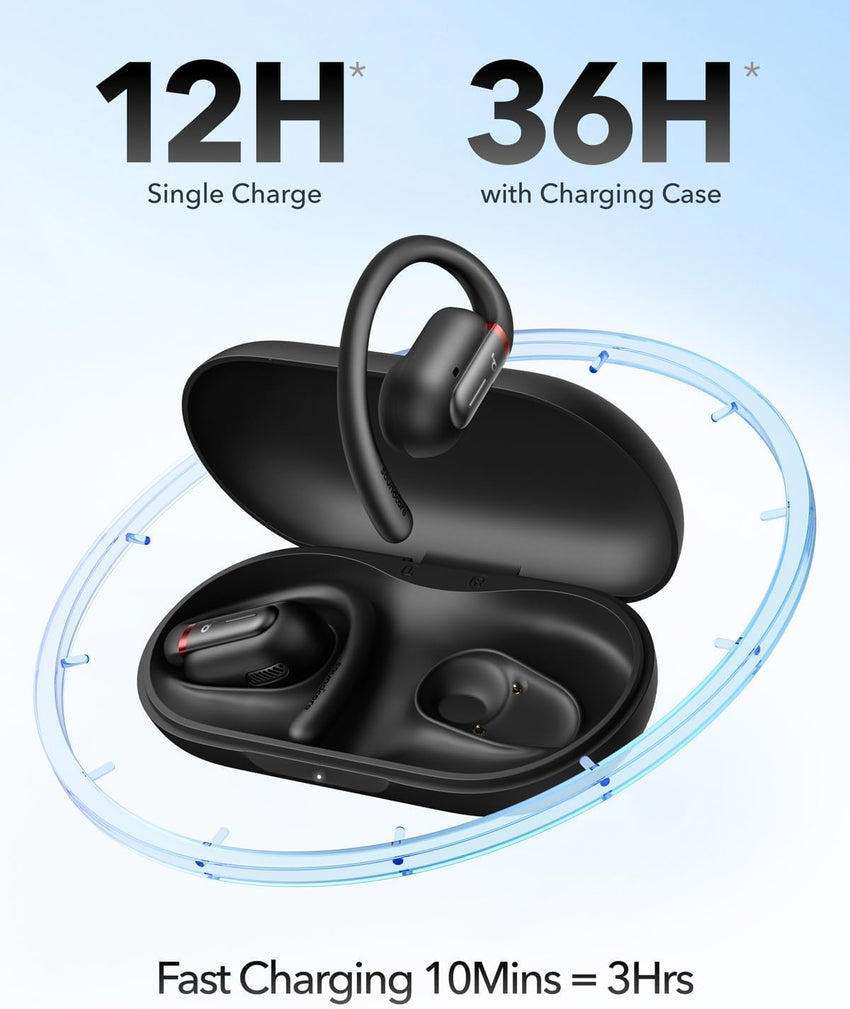 soundcore by Anker V30i Open-Ear Headphones, Ultra-Comfort,Lightweight Design, Snug Fit, Ergonomic Ear Hooks, Robust Bass, 36H Playtime, Bluetooth 5.3,App Control, Clear Calls (Renewed)