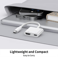 USB C to HDMI Adapter, Type C to 4K HDMI Adapter with 100W PD Fast Charge, USB C Digital AV Adapter Sync Screen Connector for iPhone 17/15/16 Series, iPad Pro, MacBook Pro/Air, Dell, HP etc