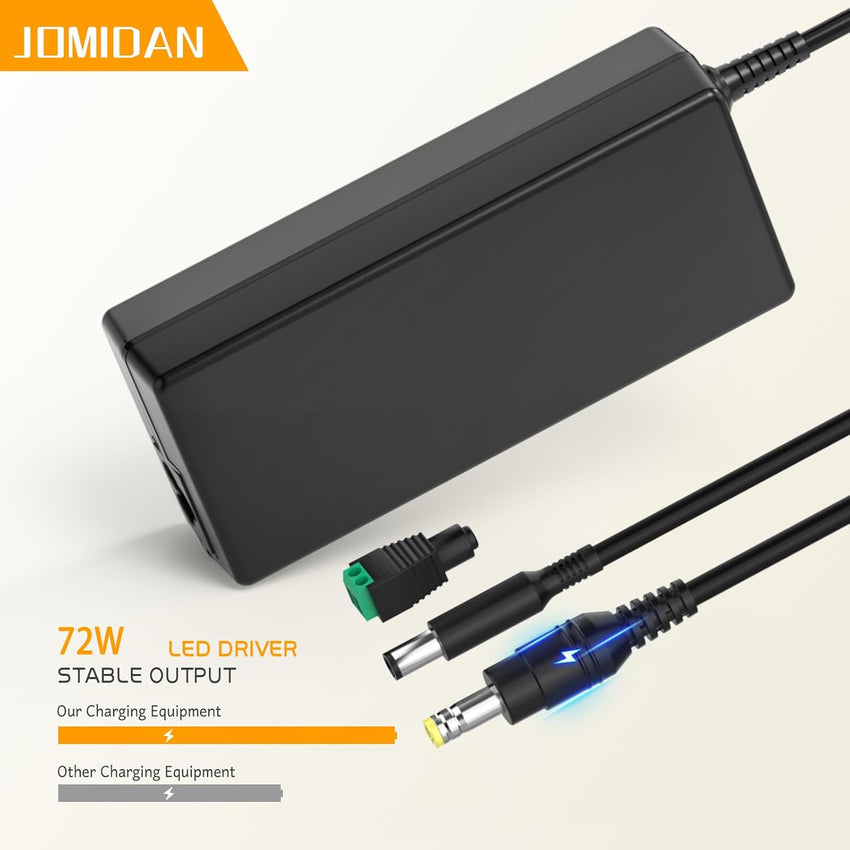 24V 3A 72W Power Supply for LED Strip Light, CCTV Camera Cisco Router, 3D Printer, LCD Monitors, Speaker Adapter Cable, UK plug, Wall Charger, and More Power Supply Cable Adapter5.5 * 2.5/2.1mm