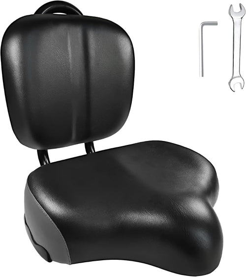 Aresvns Oversized Bicycle Saddle, Comfortable Leather City Bike Saddles Filled with Latex, Replacement Soft Rear Seat Cushion for Bikes, Universally Suitable for Both Men and Women