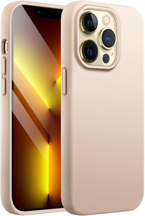 JETech Silicone Case for iPhone 13 Pro 6.1-Inch, Silky-Soft Touch Full-Body Protective Phone Case, Shockproof Cover with Microfiber Lining (Beige)