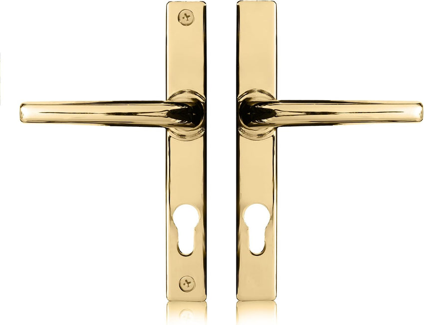 Door Handle Replacement UPVC Front Door Handle Compatible with GU Ferco Locking System Polished Brass PZ 70mm â 205mm