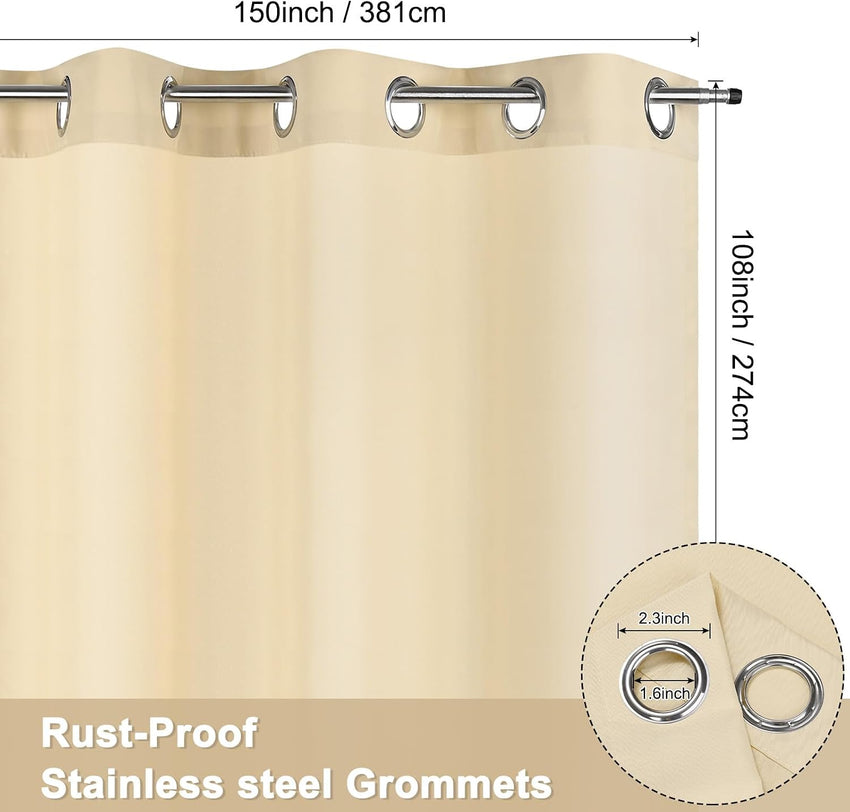 Outdoor Waterproof Patio Curtains Heavy Gazebo Grommet Top â Charcoal 150x108in