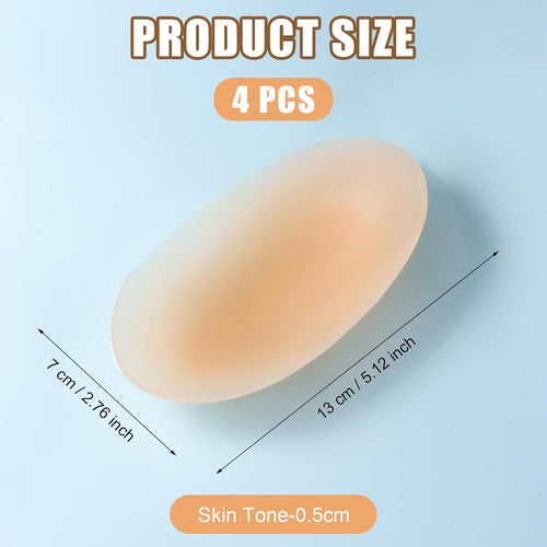 SAVITA 2 Pairs Silicone Soft Anti-Slip Shoulder Pads, Self Adhesive Invisible Non-Skidding Shoulder Push-up Pads Reusable Shoulders Enhancer Sticky Pad for Women Clothing (Skin Color)
