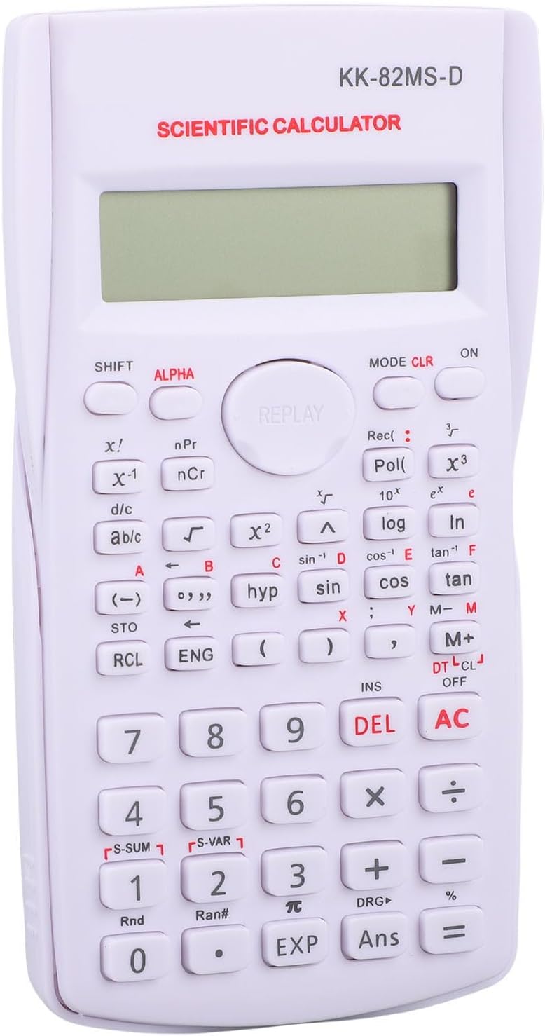 Scientific Calculator, 12 Digit 240 Functions Office Calculator, Multifunction Large Display Students Calculator with Sliding Hard Cover (White)