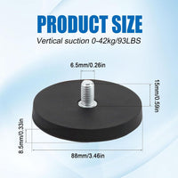 Rubber-Coated Neodymium Mounting Magnets M8 Threaded Studs Anti-Scratch Base Mount 4pcs â M8 4pc