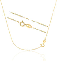 KEZEF 18ct Gold over Sterling Silver 1.3 mm Cable Chain for Women or Men - 925 Silver Italian Necklace Chain - Hypoallergenic and Tarnish Resistant - 30 Inches | 75 cm