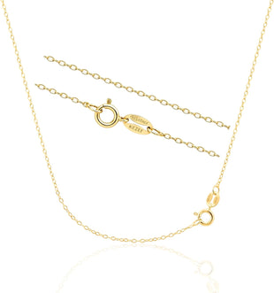 KEZEF 18ct Gold over Sterling Silver 1.3 mm Cable Chain for Women or Men - 925 Silver Italian Necklace Chain - Hypoallergenic and Tarnish Resistant - 30 Inches | 75 cm