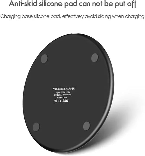 INDOTEAM Wireless Charger Pad | 15W Fast Wireless Charging Pad - Compatible with Samsung, iPhone and Other Qi Compatible Phones | Qi Wire-less Charger Adapter | 15W Fast Wire-less Charging Adaptor