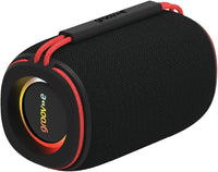 groov e Wave Glow Wireless Speaker - 10W Portable Travel Speaker with LED Lights, 8 Hours Audio Playback, Rechargeable Battery, Bluetooth Connectivity - Black
