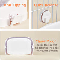 Medium Rabbit Litter Box, Detachable Bunny Corner Toilet with Large Container for Medium&Small Size Animals Bedding Litter Pan Potty Trainer for Small Animals Guinea Pigs Hamsters Galesaur (White)