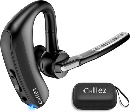 Callez Bluetooth Headset for iPhone Android Mobile Phone, Single Ear Bluetooth Earpiece V5.0 Handsfree with CVC8.0 Dual Mic ENC Noise Cancelling for Trucker Business Office Work
