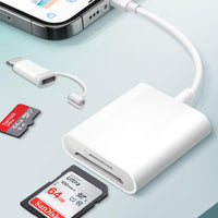 SD Card Reader for iPhone iPad,SD card to usb c Adapter for MicroSD,2 in 1
