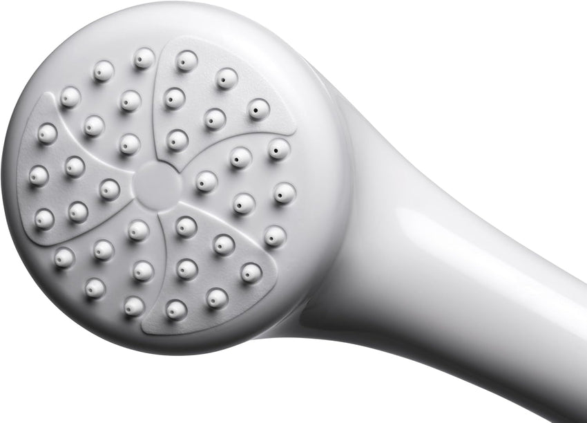 Croydex Secura Shower Head and Hose - Easy Install Push On Shower Attachment for Bath Taps with 1750mm Hose Length, Straps to Secure, Rub Clean Nozzles and Compatible with Low or High Pressure Systems