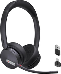 Yealink BH70 Wireless Headset with Microphone Noise Cancelling, Stereo Bluetooth Headset for Office 35h Talking Time Work Teams Headsets for Computer PC