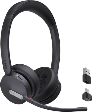 Yealink BH70 Wireless Headset with Microphone Noise Cancelling, Stereo Bluetooth Headset for Office 35h Talking Time Work Teams Headsets for Computer PC