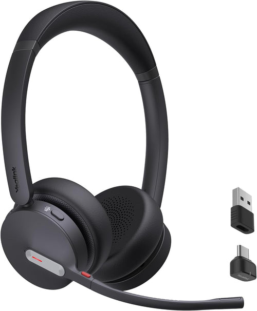 Yealink BH70 Wireless Headset with Microphone Noise Cancelling, Stereo Bluetooth Headset for Office 35h Talking Time Work Teams Headsets for Computer PC