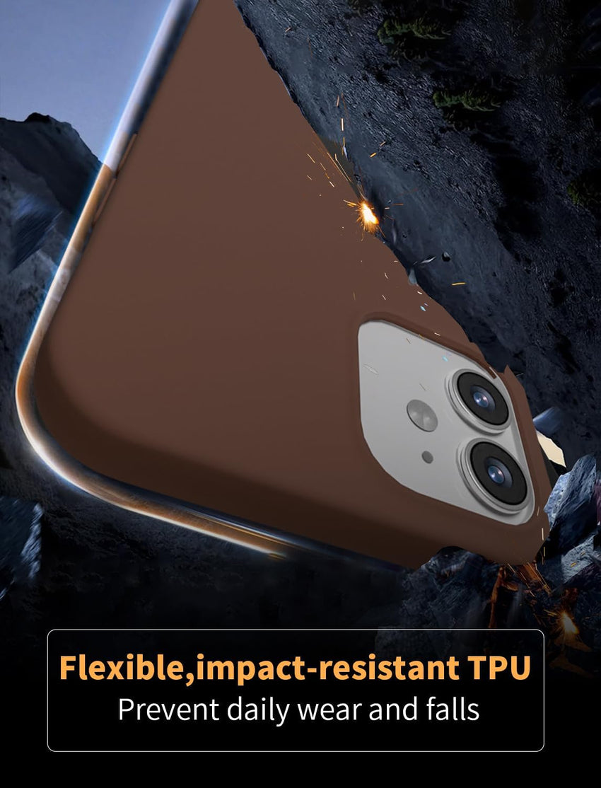 X-level for iPhone 12/12 Pro Case, Ultra Thin Soft TPU Bumper Matte Lightweight Anti-Scratch Flexible Gel Protective Case Cover Compatible with iPhone 12/12 Pro, Brown