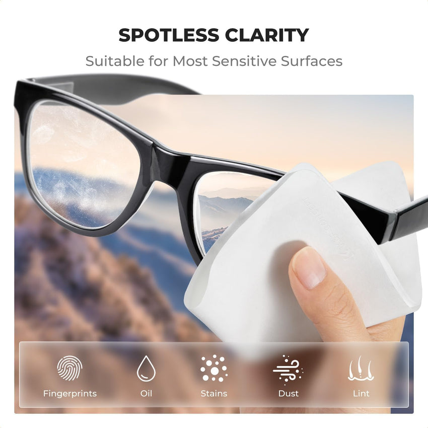 K&F CONCEPT Glasses Cleaning Cloth | Premium Microfiber Cleaning Cloths, Lens Cleaning Cloth for Camera Lenses, Eyeglasses, Screens, Cameras, Tablets -Washable, 6 Pack, 6 x 7 inches (15 x 18 cm)