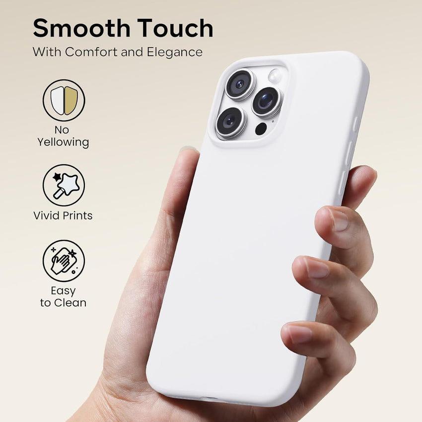 ACRONIX Compatible with iPhone 16 Pro Max Case 6.9", Slim Liquid Silicone Cover, Lightweight Soft Touch Grip, Shockproof Thin Protective 16 Pro Max Phone Case-White