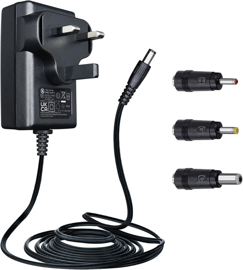 ANLINK 15V 1A/1000mA 1.8M Long Power Supply Adapter, AC 100-240V to DC 15V 1A Switching Adapter 5.5x2.1mm Wall Plug with 3 Tips for Cat Open Air Self Cleaning,Jump Starter and More, UKCA Certified