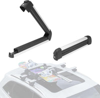 Ski Roof Rack Aluminium for 2 Pairs of Skis or 2 Snowboards with Lock & Padding â Silver