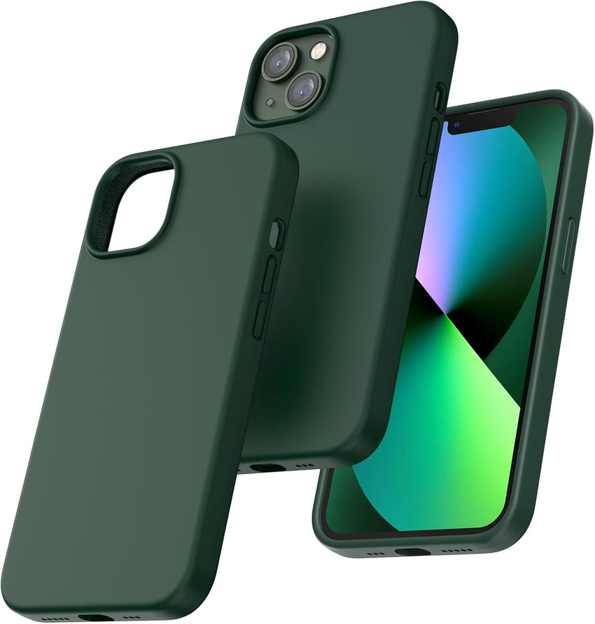 TOCOL for iPhone 13 Case, Slim Silicone Case for iPhone 13 6.1 Inch, Precise Fit, Anti-Slip, Drop Protection, Alpine Green