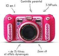 VTech - KidiZoom Duo DX Pink, 10-in-1 Digital Camera for Children, Photo, Selfie, Video, Colour Screen, MP3 Player, Audio Headphones, Gift for Children from 3 to 12 Years