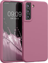 kwmobile Case Compatible with Samsung Galaxy S22 Plus Case - TPU Silicone Phone Cover with Soft Finish - Dark Rose