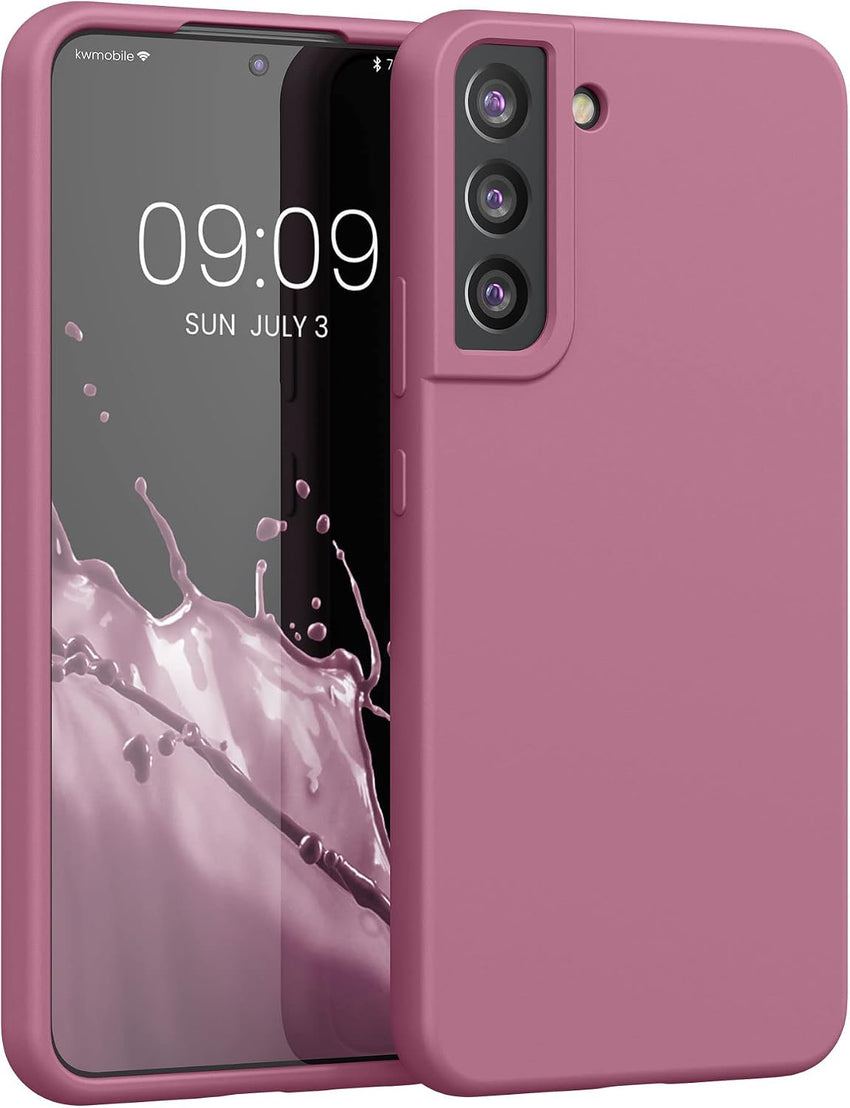 kwmobile Case Compatible with Samsung Galaxy S22 Plus Case - TPU Silicone Phone Cover with Soft Finish - Dark Rose