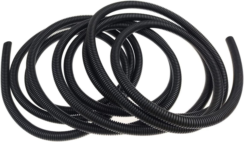 Black 5M Length Flexible Corrugated Bellow Conduit Protective Tube Pipe Hose Sleeve for CarÃ¯Â¼ÂGarden,Office Electric Wiring 10mm*13mm Ã¢ÂÂ¦