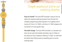 HOZELOCK - Manual Countdown Timer for Watering: Mechanical Switch, Compatible with Ã 21mm (1/2"), Ã 26.5mm (3/4") or Ã 33.3mm (1") Water Taps, Watering Duration 5 to 120 Min, Easy Connection [2210]