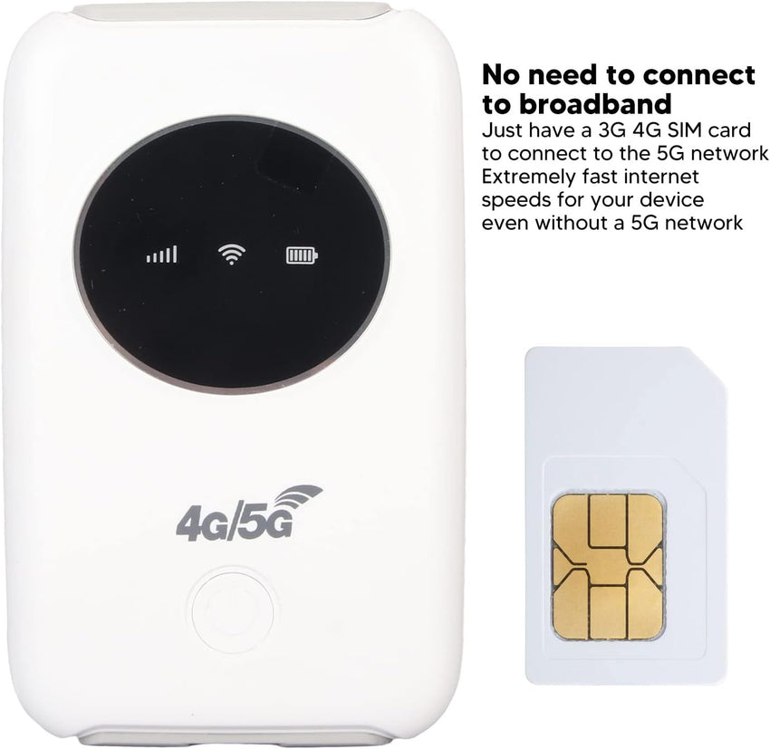 5G Router with SIM Slot Unlocked, 4G LTE Mobile WiFi Router Portable Travel Mi-Fi Hotspot 5G & 4G MiFi Device, Connection with Up to 10 Devices 300Mbps