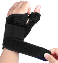 Thumb Splint Support Adjustable Immobiliser for Arthritis & Carpal Tunnel Black Universal