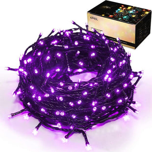 Christmas Lights Purple - low energy 35m/115ft 320 LEDs Memory Function 8 Modes End to End Plug Extendable Waterproof Outdoor Indoor Fairy Xmas String Lights for Halloween Tree/Party/Patio/Home/Garden Decor