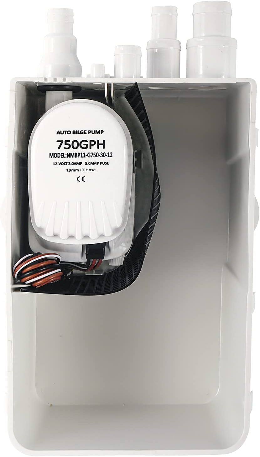 FreeTec Boat Marine Shower Sump Pump Drain Kit System Shower Pump System 12v 750 GPH Multi Port Inlet