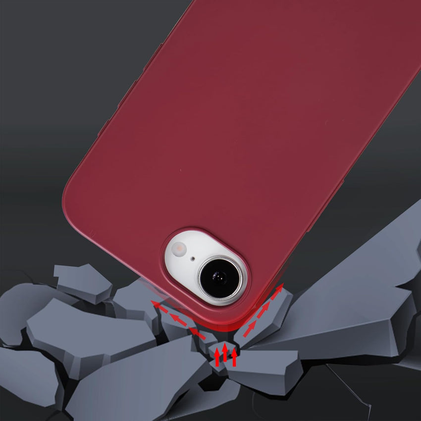 ZTOFERA Crossbody Lanyard Case for iPhone 16e/17e (6.1"), Liquid Silicone Protective Phone Case with Strap Adjustable Neck Cord Necklace Soft Cover for iPhone 16e/17e, Wine Red