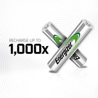 Energizer Recharge Power Plus - Rechargeable AAA Batteries (4 Pack) - 700 mAh NiMH Triple A Battery - 100% Recyclable Plastic Free Packaging