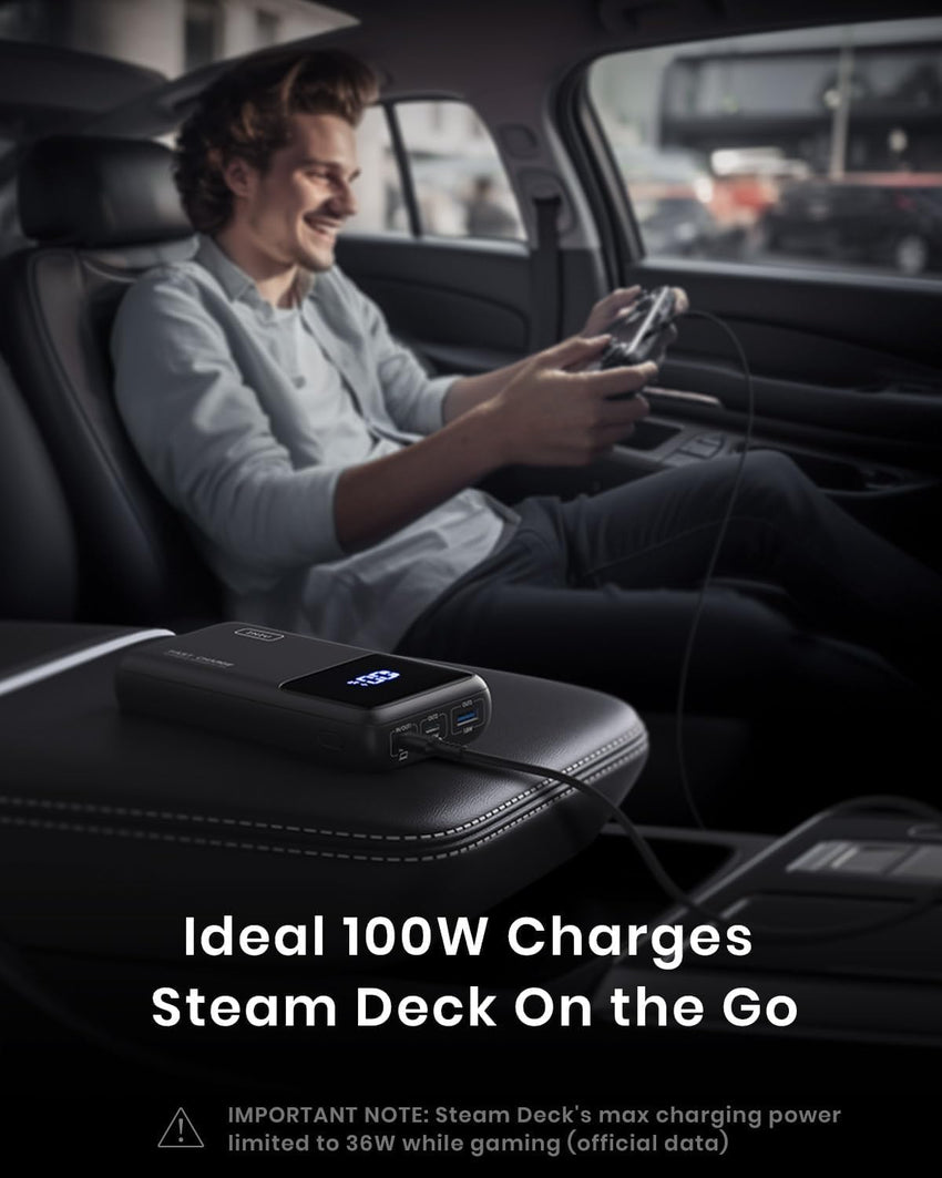 INIU Power Bank, 25000mAh 100W Fast Charging Portable Charger, Battery Pack with LED Display, USB C Flight-Approved Powerbank for Laptop, iPhone 17 16 Air Pro Max, Samsung S25 24, iPad, Steam Deck