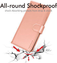 TECHGEAR iPhone 14 Leather Wallet Case, Flip Protective Case Cover with Wallet Card Holder, Stand & Wrist Strap - Rose Gold PU Leather with Magnetic Closure for iPhone 14 6.1"