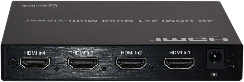 AV:Link | 4K HDMI Multi-viewer 4x1 | Seamless HDMI Switching with IR Remote, Multiple Display Options for CCTV, Gaming, Hospitality, and Entertainment